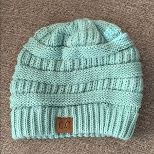 CC mint green beanie